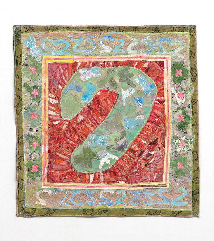 Andre Barion - S2, 2022, lona, brim e algodão tingidos, 71 x 68 cm - Andre Barion 