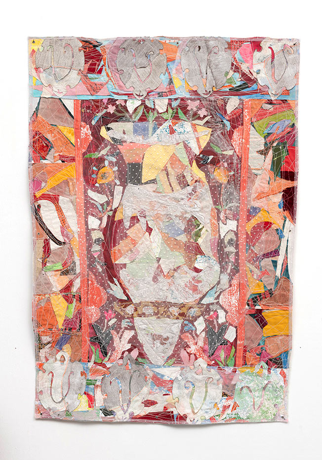 Andre Barion, Vaso Alto, 2022, lona, brim e algodão tingidos, 71 x 68 cm - Andre Barion 